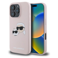 Karl Lagerfeld Liquid Silicone Double Heads MagSafe kryt iPhone 16 Pro Max ružový