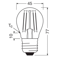 OSRAM LED žiarovka kvapka E27 1,2W vlákno 4000K 255lm