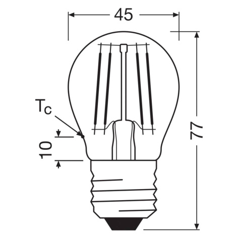 OSRAM LED žiarovka kvapka E27 1,2W vlákno 4000K 255lm