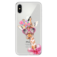 Odolné silikónové puzdro iSaprio - Lady Giraffe - iPhone X