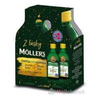 MOLLER´S Omega 3 RYBÍ OLEJ + vitamín D, citrónová príchuť 2x250 ml