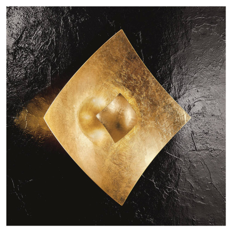 Nástenné svietidlo Quadrangolo s plátkovým zlatom, 50 x 50 cm Kögl