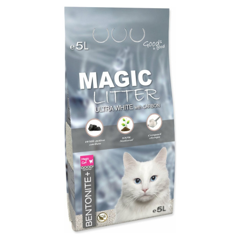 Podstielka Magic Litter Bentonite Ultra White with Carbon 5L MAGIC CAT
