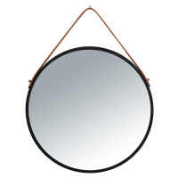 Čierne závesné zrkadlo Wenko Borrone, ø 40 cm