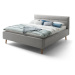 Sivá čalúnená dvojlôžková posteľ s úložným priestorom s roštom 160x200 cm Lotte - Meise Möbel