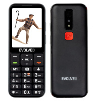 EVOLVEO EasyPhone LT, mobilný telefón pre seniorov s nabíjacím stojanom (čierny)