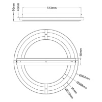 Stropné svietidlo Rilas LED, kruhové, Ø 56 cm