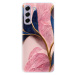 Odolné silikónové puzdro iSaprio - Pink Blue Leaves - Samsung Galaxy S21 FE 5G