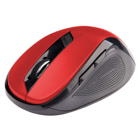 C-TECH Mouse WLM-02, čierno-červená, bezdrôtová, 1600DPI, 6 tlačidiel, USB nano prijímač