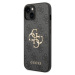 Guess PU 4G Metal Logo Zadný Kryt pre iPhone 15 Grey