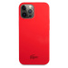 Lacoste Liquid Silicone Glossy Printing Logo Kryt pre iPhone 13 Pro Max Red