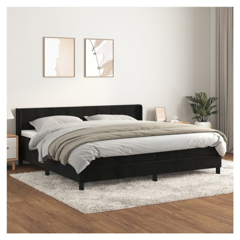 vidaXL Posteľný rám boxspring s matracom čierny 200x200 cm zamat