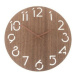 Nástenné hodiny Dark wood, pr. 30,5 cm, drevo