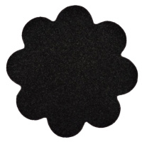Kusový koberec Eton černý květina - 120x120 kytka cm Vopi koberce