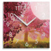 domtextilu.sk Dekoračné sklenené hodiny 30 cm s motívom rozkvitnutého stromu 57309