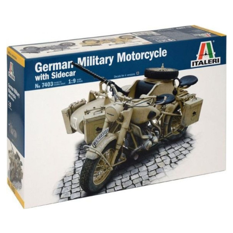 Italeri Model Kit military German Military Motorcycle with Sidecar 1: 9