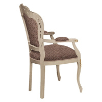 Estila Klasická luxusná čalúnená jedálenská stolička Clasica z masívneho dreva s rustikálnym zdo