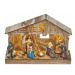 LED vianočný betlehem drevený, 19 cm, 3x AA, vnútorný, 3000K, časovač (EMOS)