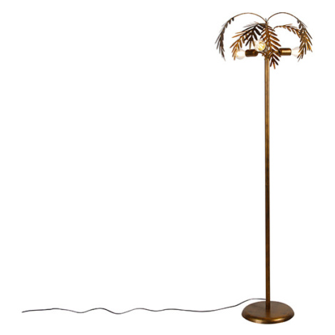 Vintage stojaca lampa zlatá 3-svetlá - Botanica QAZQA