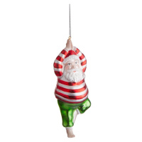 HANG ON Glas Ornament Yoga Santa