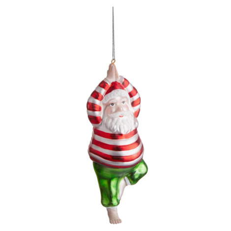 HANG ON Glas Ornament Yoga Santa