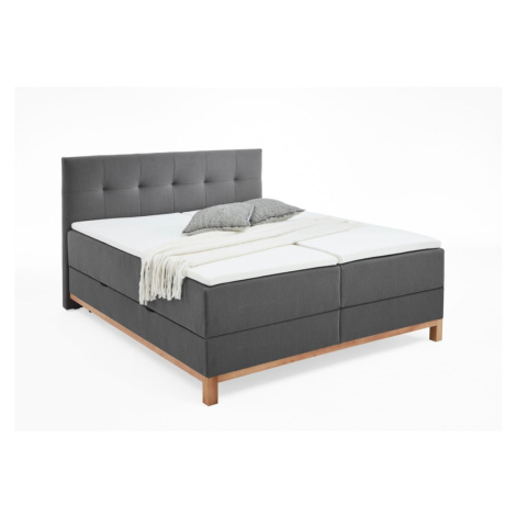 Tmavosivá boxspring posteľ s úložným priestorom 160x200 cm Catania - Meise Möbel
