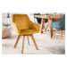 LuxD 25597 Dizajnová otočná stolička Gaura horčicovo-žltý zamat
