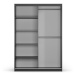 Čierna šatníková skriňa so zrkadlom a s posuvnými dverami 151x215 cm Lisburn - Cosmopolitan Desi