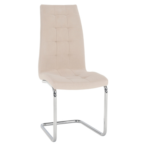 Jedálenská stolička, béžová Dulux Velvet látka/chróm, SALOMA NEW Tempo Kondela