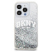 DKNY Liquid Glitter Arch Logo Zadný Kryt pre iPhone 14 Pro Max Transparent