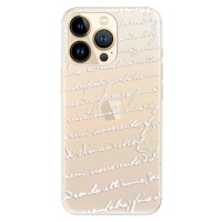 Odolné silikónové puzdro iSaprio - Handwriting 01 - white - iPhone 13 Pro