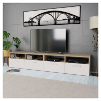 vidaXL TV stolíky, 2 ks, drevotrieska, 95x35x36 cm, dubovo-biele