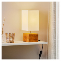 Stolná lampa Woody s dreveným podstavcom 12cmx12cm