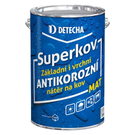 SUPERKOV - Antikorózna syntetická farba 2v1 šedá matná (superkov) 0,8 kg Detecha