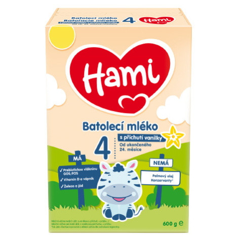 HAMI 4 Batoľacie mlieko s príchuťou vanilky od uk. 24. mesiaca 600 g