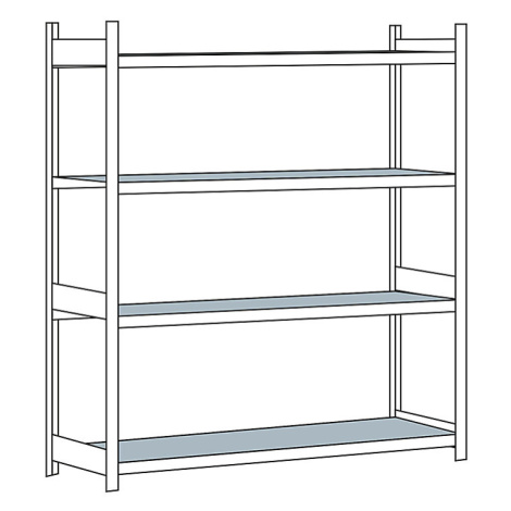 Regál s veľkým rozpätím, s oceľovou policou, výška 2500 mm SCHULTE