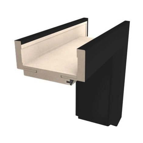 Obložková zárubňa DRE pre hrúbku steny 10-14 cm čierna CPL 60 cm pravá o2CPLC60P