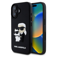 Karl Lagerfeld 3D Rubber Karl and Choupette kryt pre iPhone 16 Plus čierny