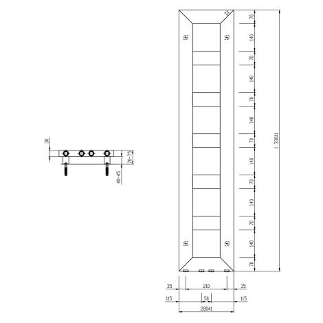 Sapho Sapho, BLOCK vykurovacie teleso 280x1330 mm, biela matná, IR183