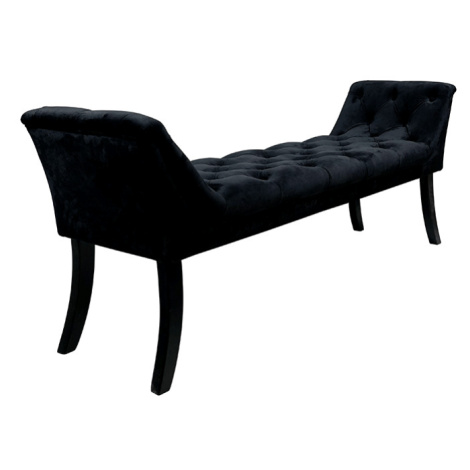 Dizajnová lavica, čierna Velvet látka/kaučukové drevo, 160 cm, HEMY TYP 1 Tempo Kondela