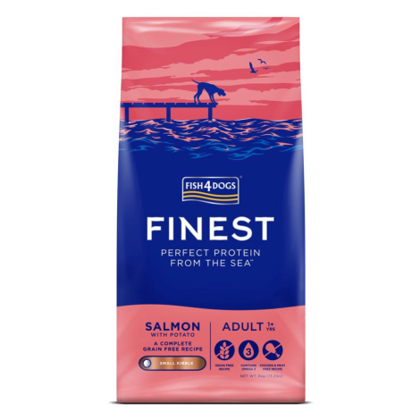 FISH4DOGS Granule malé pre dospelých psov Finest losos so zemiakmi 6kg, 1+