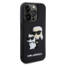 Karl Lagerfeld 3D Rubber Karl and Choupette Zadný Kryt pre iPhone 14 Pro Black