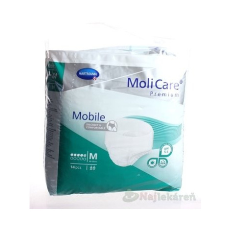 MoliCare Premium Mobile 5 kvapiek M zelené, plienkové nohavičky naťahovacie, 14ks