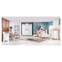 Veľká detská izba lovely - biela/orech