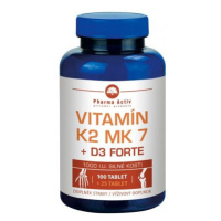 PHARMA ACTIV Vitamin K2 MK 7+D3 Forte 100+25tbl ZDARMA