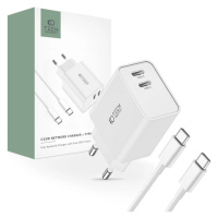 Nabíjačka TECH-PROTECT C35W 2-PORT NETWORK CHARGER PD35W + TYPE-C CABLE WHITE (9319456605570)