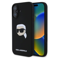 Karl Lagerfeld Liquid Silicone Karl Head MagSafe kryt iPhone 16 čierny