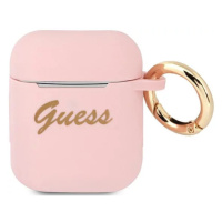 Obal Guess GUA2SSSI AirPods cover pink Silicone Vintage Script (GUA2SSSI)
