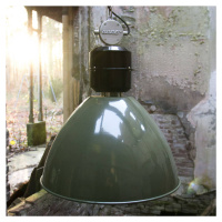 Olive Green závesná lampa Frisk, industriálna
