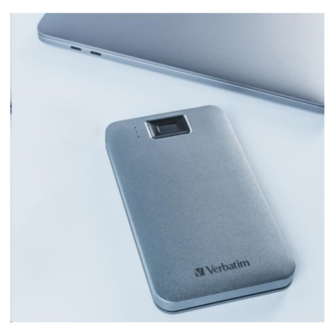 VERBATIM externý HDD 2TB, Executive Fingerprint Secure, USB 3.2 Gen 1/USB-C, sivá